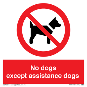 No dogs except assistance dogs